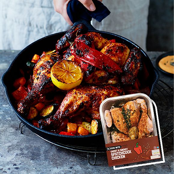 Cook with M&S sweet and smoky spatchcock chicken