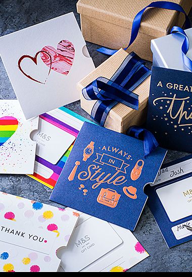 Assortment of Marks and Spencer ‘thank you’ gift cards. Shop now.