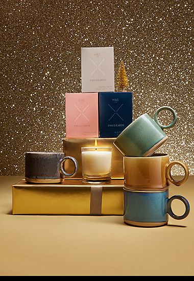 M&S X Fired Earth mugs and candles. Shop M&S X Fired Earth 