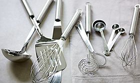 Selection of kitchen utensils
