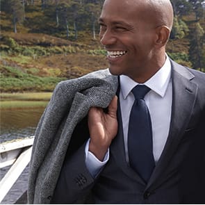 Man wearing formal grey suit
