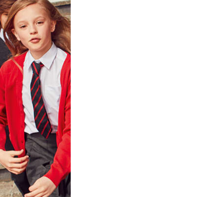 Children wearing M&S school uniform