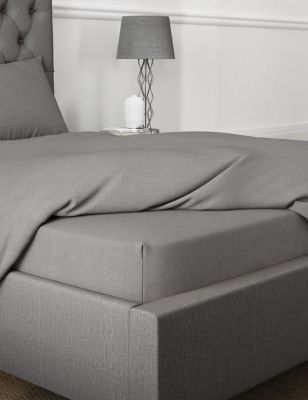 

M&S Collection Cotton Rich Percale Deep Fitted Sheet - Dove, Dove