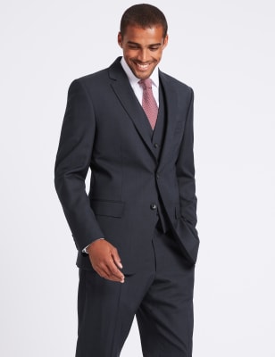 Navy Striped Tailored Fit Suit