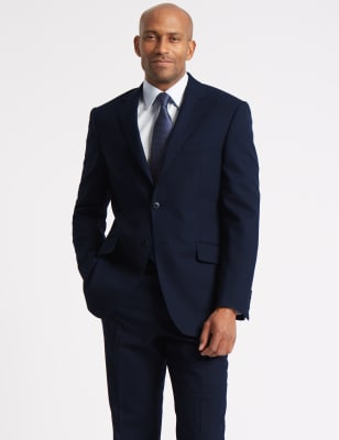 Navy Regular Fit Wool Suit