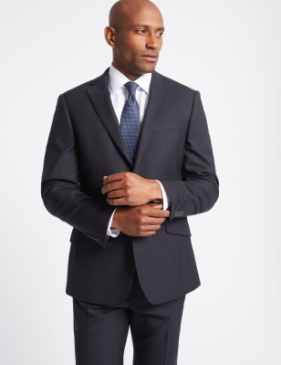 Navy Tailored Fit Wool Suit
