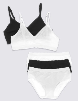 Seamfree Jacquard Spot Bra and Knickers Set