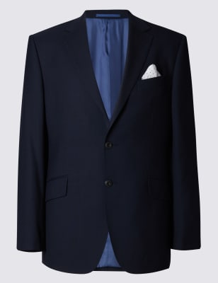 Big & Tall Navy Regular Fit Wool 3 Piece Suit