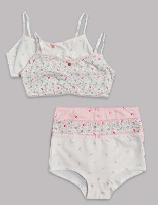 Floral Print Crop Top and Shorts Set