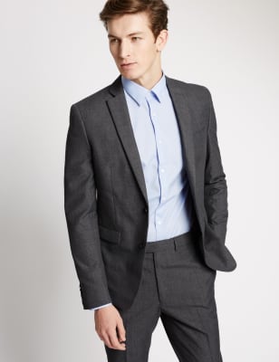 Grey Checked Modern Slim Fit Suit