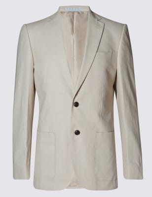 Beige Regular Fit Suit