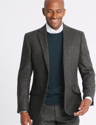 Charcoal Textured Regular Fit Suit