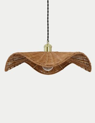

M&S Collection Rocco Rattan Easy Fit Ceiling Lamp Shade - Natural, Natural