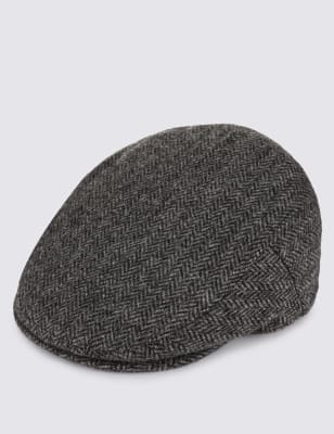 Pure Wool Herringbone Thinsulate&trade; Flat Cap with Stormwear&trade;