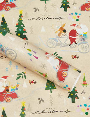 Santa and Friends 15m Christmas Wrapping Paper | M&amp;S