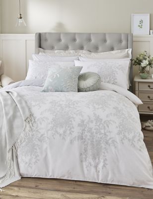 

Laura Ashley Pure Cotton Picardie Fennel Bedding Set - Light Grey, Light Grey