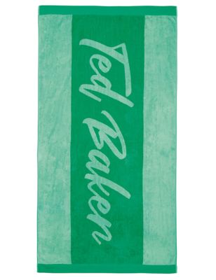 

Ted Baker Pure Cotton Branded Beach Towel - Green, Green