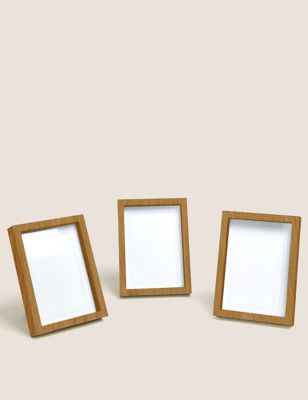 

M&S Collection Set of 3 Wood Photo Frames 4x6 inch - Natural Mix, Natural Mix