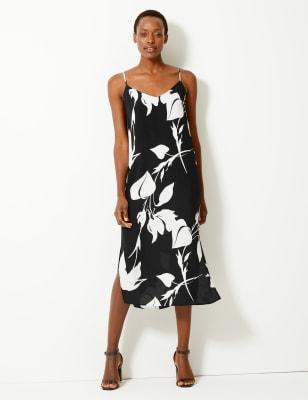 Printed Slip Midi Dress