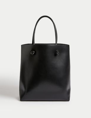 

Womens M&S Collection Faux Leather Tote Bag - Black, Black