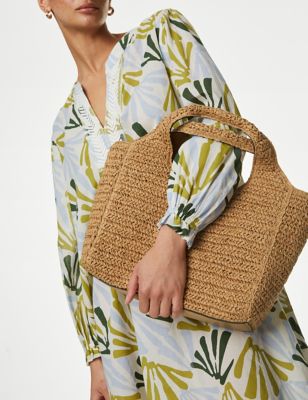 

Womens M&S Collection Straw Shoulder Bag - Natural, Natural