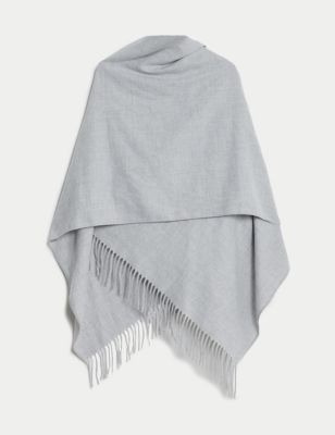 

Womens M&S Collection Woven Tassel Poncho - Grey Mix, Grey Mix