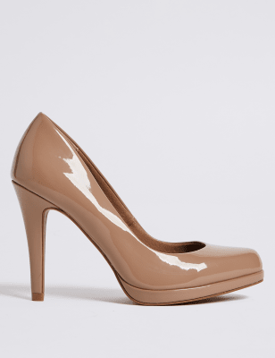 m and s black court shoes