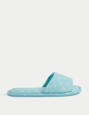 

Womens M&S Collection Printed Open Toe Mule Slippers - Light Blue, Light Blue