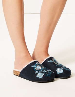 m&s ladies slippers wide fit