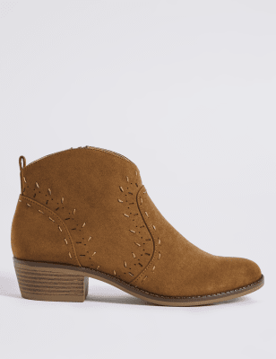 m&s ladies block heel boots