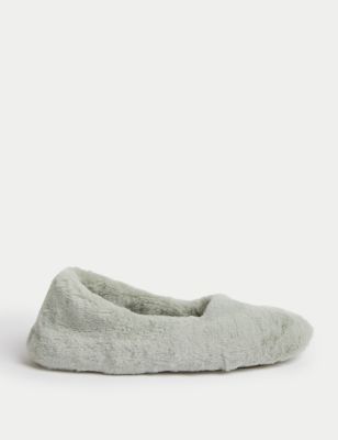 

Womens M&S Collection Faux Fur Ballerina Slippers with Freshfeet™ - Mint, Mint