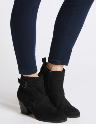 m&s ladies block heel boots