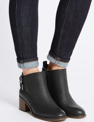 m&s ladies block heel boots