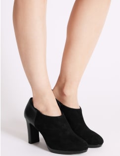 black flat heel booties