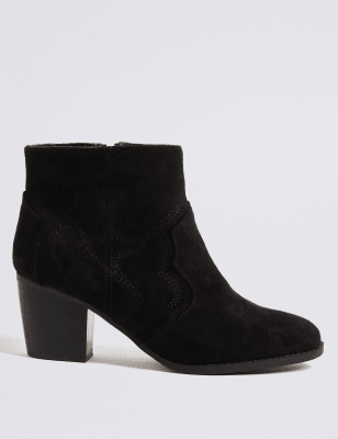 m&s ladies block heel boots