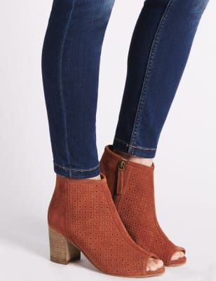 m&s ladies block heel boots