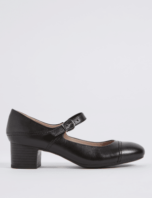 monogram casual style plain leather block heels