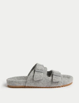 

Womens M&S Collection Buckle Slider Slippers - Grey, Grey