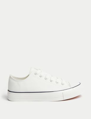 

Womens M&S Collection Canvas Lace Up Trainers - White Mix, White Mix