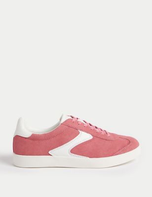 

Womens M&S Collection Suede Lace Up Side Detail Trainers - Pink Mix, Pink Mix