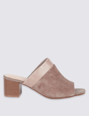 wide fit block mules