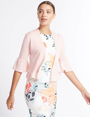 Open Front Flared Sleeve Cardigan