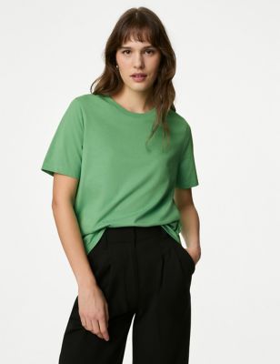 

Womens M&S Collection Pure Cotton Everyday Fit T-Shirt - Leaf, Leaf