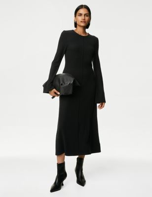 

Womens M&S Collection Cosy Midi Column Dress - Black, Black