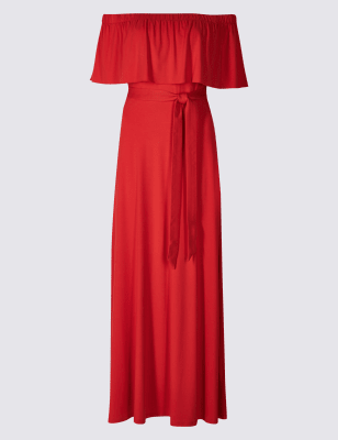 frill sleeve maxi dress