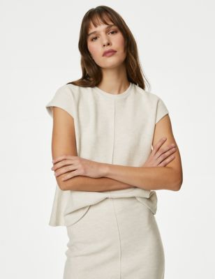 

Womens M&S Collection Cotton Blend Crew Neck Vest Top - Ecru, Ecru