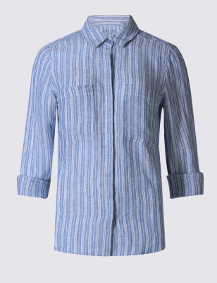 m&s pure linen shirt