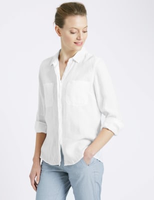 m&s pure linen shirt