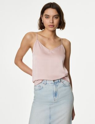 

Womens M&S Collection Satin Cami Top - Pink Shell, Pink Shell