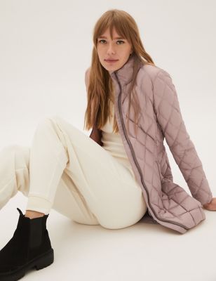 

Womens M&S Collection Feather & Down Quilted Longline Puffer Jacket - Dusted Pink, Dusted Pink